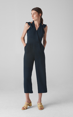 whistles larkin frill detail jumpsuit