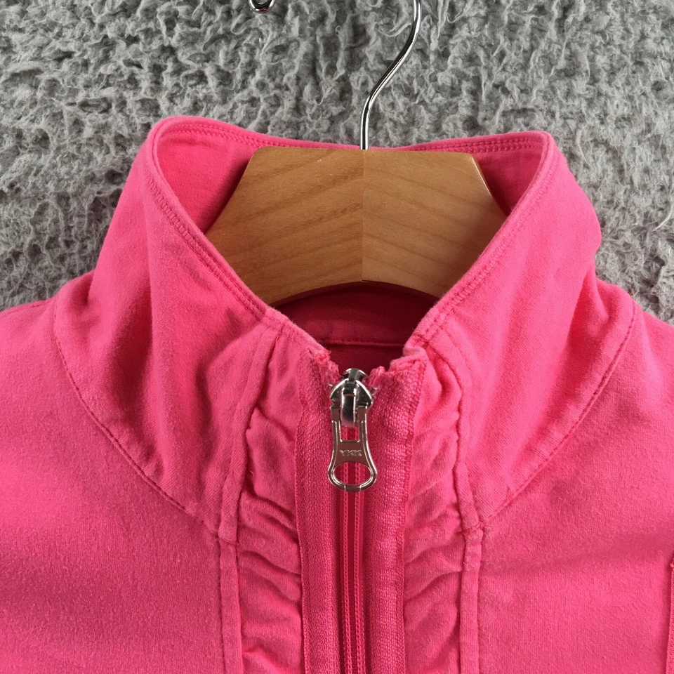 Jaqueta Buda Neon Feminina Grande Rosa Zíper Completo Manga Longa Bolsos com Zíper - Imagem 3 de 4