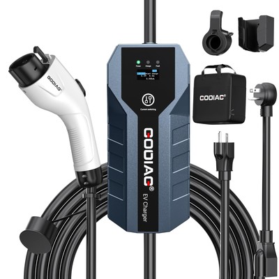 GODIAG Level 1+2 EV Charger - ETL Certified (Adjust 16A,110V-240V) with 20ft ...