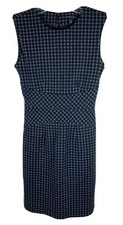 Banana Republic Dress Womens 0 Black Gray Patterned Sheath Sleeveless Stretch