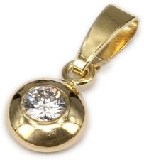 Pendentif Brillant 0,25 CARAT W/SI Or Jaune 585 14KT Diamant
