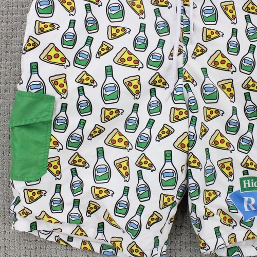 In Your Face Shorts Mens XL White Drawstring Pizza & Ranch All Over Print Rare - Picture 3 of 8
