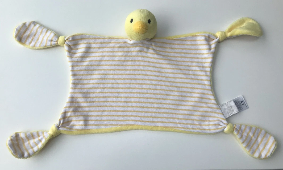Jojo Maman Bebe Yellow Striped Duck Duckling Chick Baby Comforter Soother