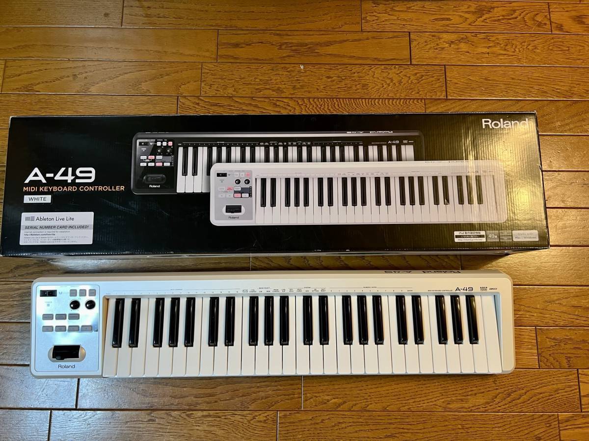 Roland A-49WH White 49-Key MIDI Keyboard Controller Operation Confirmed  w/Box