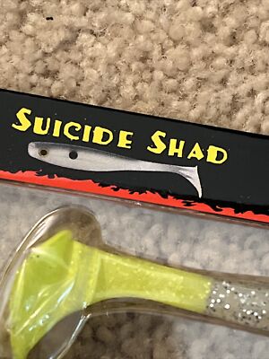 Big Bite Baits Suicide Shad 3.5" Swimbait - 5 Pack In 'Chicken On A Chain Glow' - For Swim Jigs & Weighted Hooks - View #3