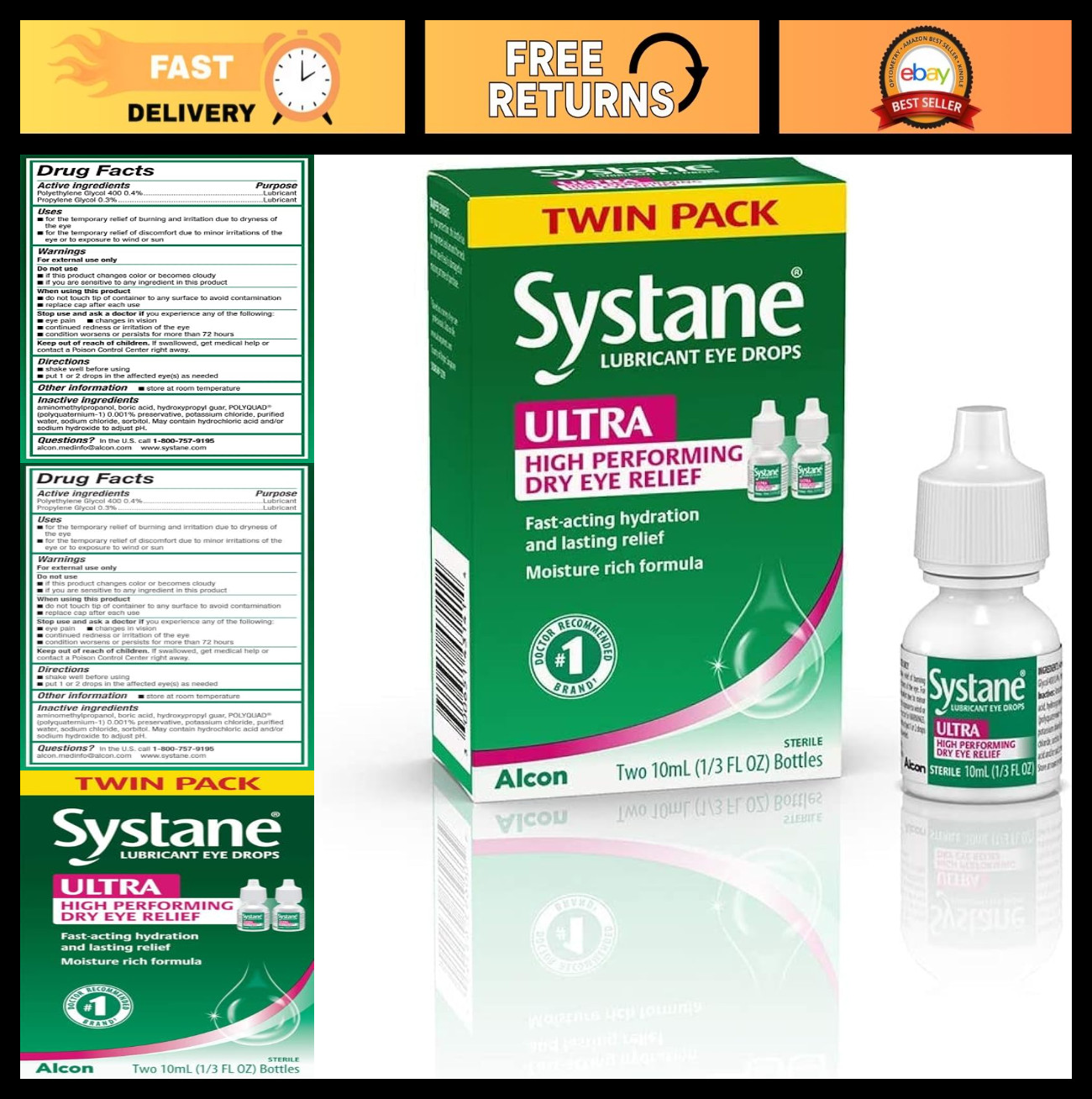 For Dry Eyes, Moisturizing Relief, 10ml