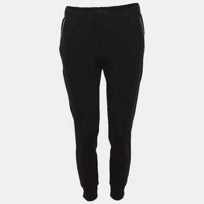 Prada Black Neoprene Triangle ReNylon Drawstring Pants S