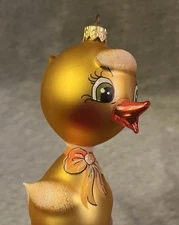 RARE VINTAGE DE CARLINI BIRD DUCK ITALIAN BLOWN GLASS ORNAMENT