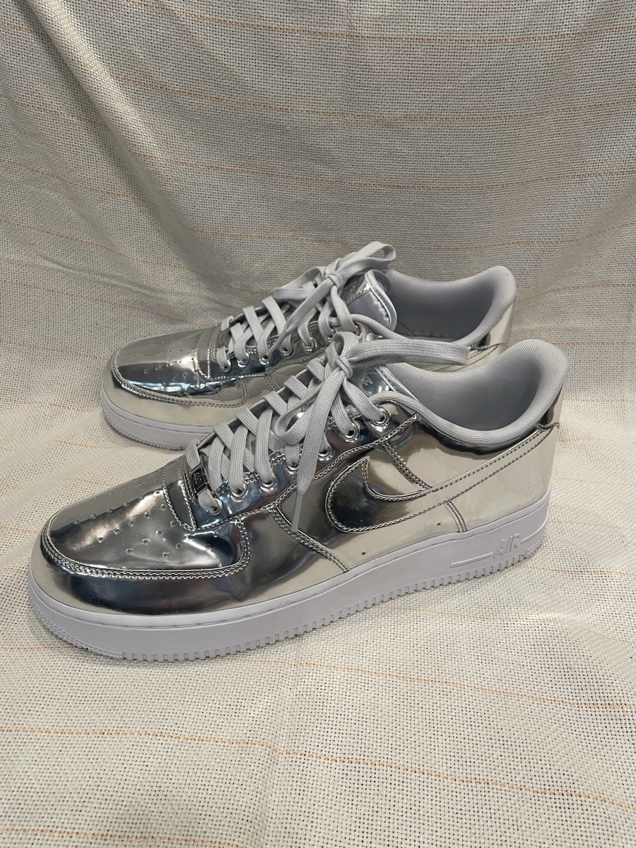 air force 1 07 trainers chrome metallic silver