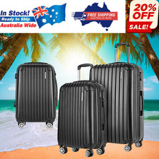 Wanderlite 3pc Luggage Set 20" 24" 28" Hard Shell Suitcase Carry On Travel Case