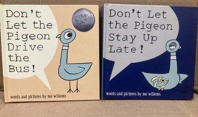 The Pigeon Stay Up Late and Don t Let the Pigeon Drive The Bus Book Lot Of 2