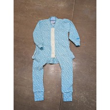 VINTAGE Osh Kosh B'gosh Baby Blue Floral Footed Pajamas Sleepers 6-9 Months