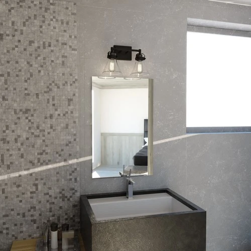 Vaxcel Lighting W0411 Mason 2 Light 16"W Vanity Light - Black - Picture 8 of 9