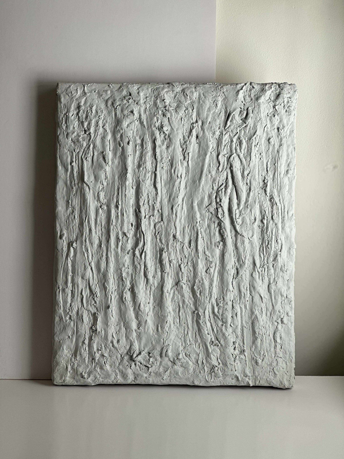 Modern Wabi Sabi Interior Paper Mache And Gypsum Art Work 16x20in