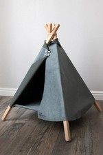 Stormy Sea Blue Tribe Kitty Teepee, Cat bed