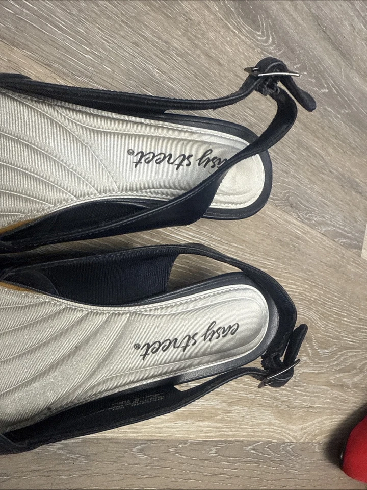 Easy Street Slingback 纯蓝色露趾 6N 码中跟皮革 — 第 4/4 张图片