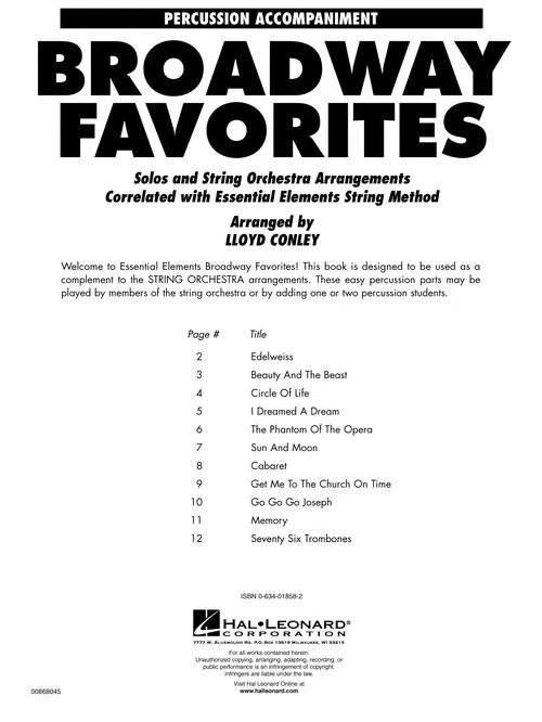 Essential Elements Broadway Favorites for Strings - Piano Accompaniment Essentia - Image 2 of 4