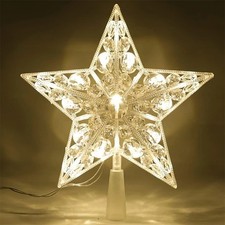 Christmas Tree Topper Star Warm White Light Christmas Tree Decor for Christmas
