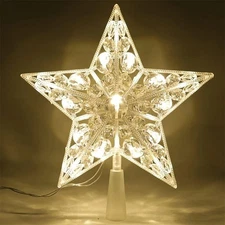 Christmas Tree Topper Star Warm White Light Christmas Tree Decor for Christmas