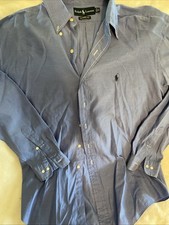 Ralph Lauren Blue Cotton Oxford Long Sleeve Button Shirt Size 16 1/2 Classic Fit