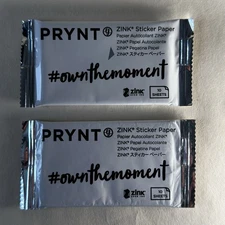 2x ZINK 2" x 3” Instant Photo Sticker Paper Pack Of 10 Sheets PRYNT