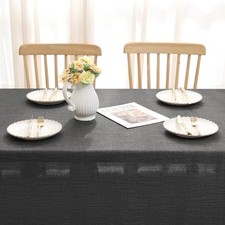 Tischdecke eckig 140x240 cm Dunkelgrau Leinenoptik Smiry Wohnaccessoires
