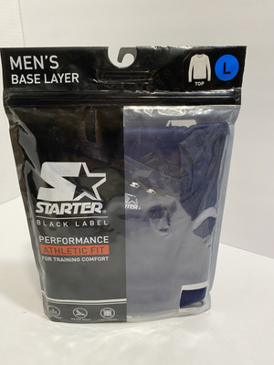 Starter Black Label Men's Large Base Long Sleeve Blue Top Performance Athletic