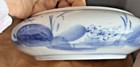 VTG LARGE CHINESE COVERED BOWL-BLUE AND WHITE LOTUS AND DUCK-HAND PAINTED — photo 6
