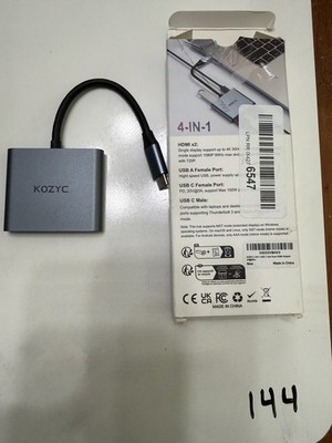 KOZYC 4-IN-1 USB-C Hub Dual HDMI 4K@30Hz USB-A USB-C PD 100W MacBook
