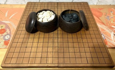 Vintage japanisches Go-Board authentisches IGO-Spiel mit Goishi #773