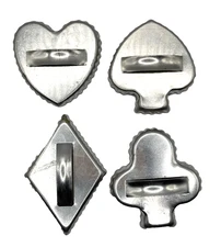 Vintage 4 Pc Cookie Cutter Set Poker Bridge Cards Heart Diamond Club Spade