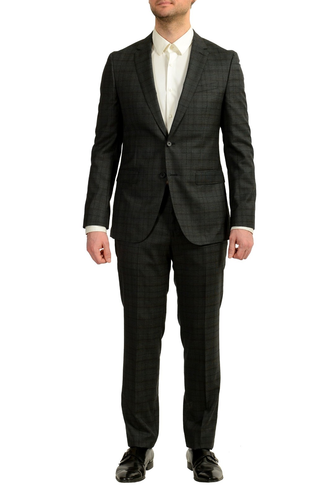 Hugo Boss Mens Novan6Ben2 Slim Fit Plaid 100 Wool Suit US 42L IT 52L 60990₽
