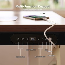 Electric Standing Desk with Drawers, 140x60cm Sit Stand up Desk, Adjustable Heig — image 6