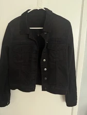Kut from the Kloth Black Stretch Denim Amelia Jacket Size Medium