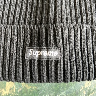 New Supreme Overdyed Beanie Black SS25 One Size Fit All Authentic