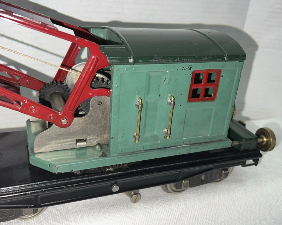 LIONEL PREWAR STANDARD GAUGE 219 GREEN CRANE CAR 1926-40  INOB - Image 3 of 4