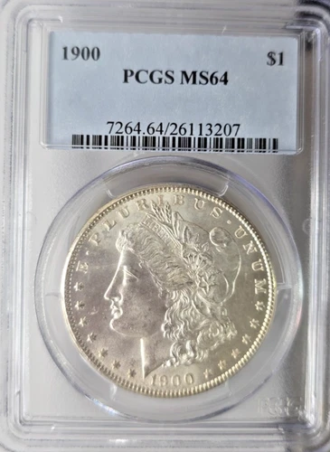 1900-P US Morgan Silver Dollar and 1922-P US Morgan SIlver Dollar PCGS MS64