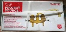 Brass Laundry Faucet Chrome 2 Handle Utility Sink W/ Garden Hose Adapter