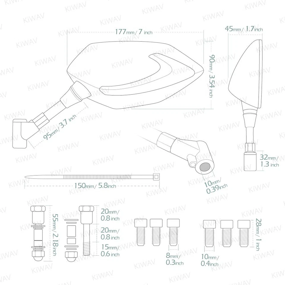 Espejos KiWAV 2 tonos LED blanco ámbar DRL intermitente se adapta a HD Heritage Softail Classic Foto 2 de 4