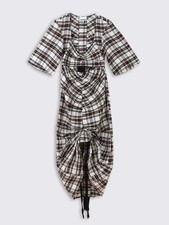 Ganni Plaid Adjustable Cargo Dress 32/XS