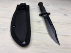 Survivor Mini Bowie Fixed Blade Knife Black Plain Edge Rubber Handle + Sheath — photo 8