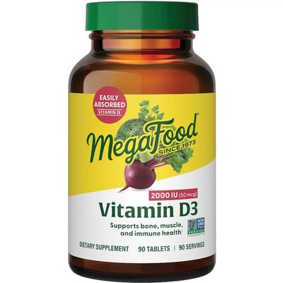 MegaFood Vitamin D-3 2000 IU, 90 Tablets