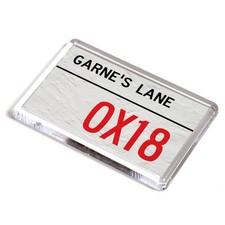FRIDGE MAGNET - Garne's Lane OX18 - UK Postcode