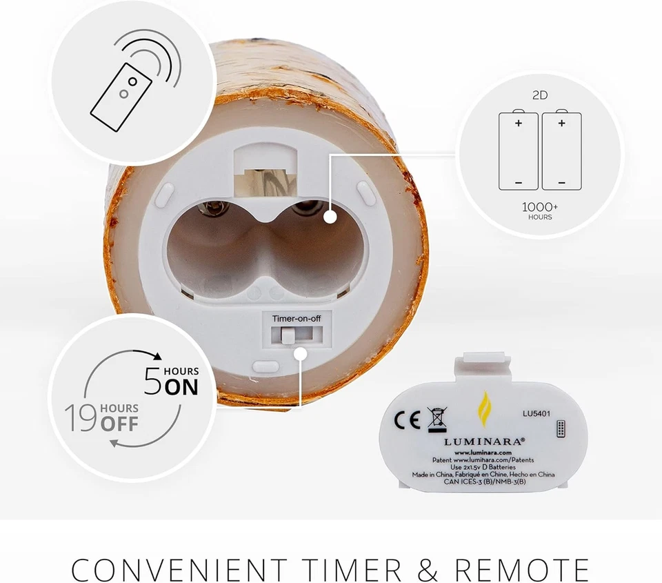 Luminara Vela LED Llama Móvil a Batería Sin Llama, 4" x 5.3" - Marrón Foto 4 de 4