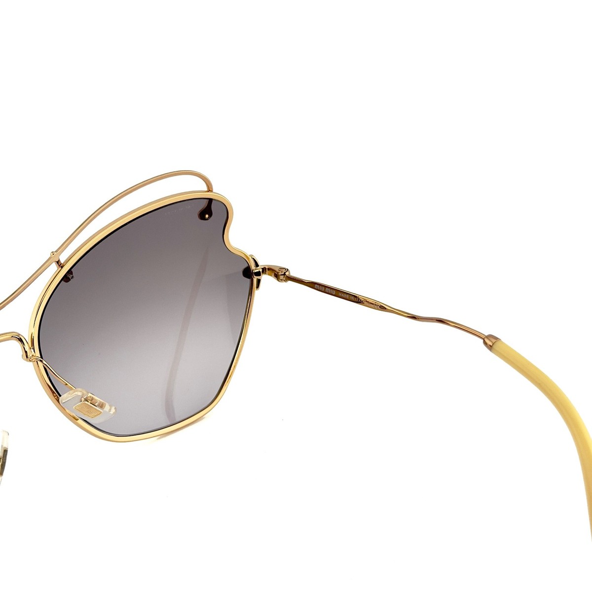 MIU MIU MU56RS SCENIQUE Oversized 56R Grey Yellow Gold Wavy