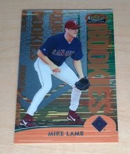 2000 Topps Finest Rookies /3000 Mike Lamb #252 Rookie Card Texas Rangers. rookie card picture