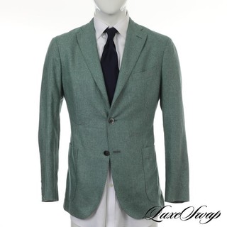 #1 MENSWEAR Boglioli Made in Italy 100% Silk Spearmint Green HBone 50K Jacket 52