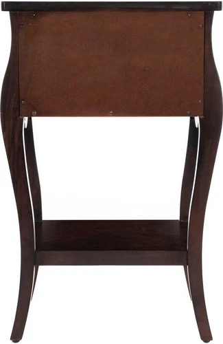 Elegant Chocolate Brown Scalloped Nightstand - Picture 4 of 5