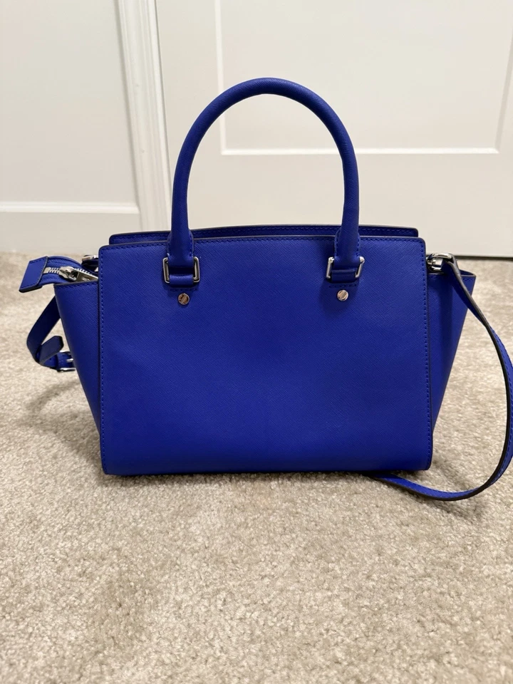 Michael Kors Selma Eléctrico Azul Cuero Saffiano Foto 3 de 4