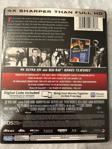 THE WOLF MAN LIMITED EDITION STEELBOOK 4K UHD + BLU-RAY + DIGITAL BRAND NEW - Foto 3 di 5